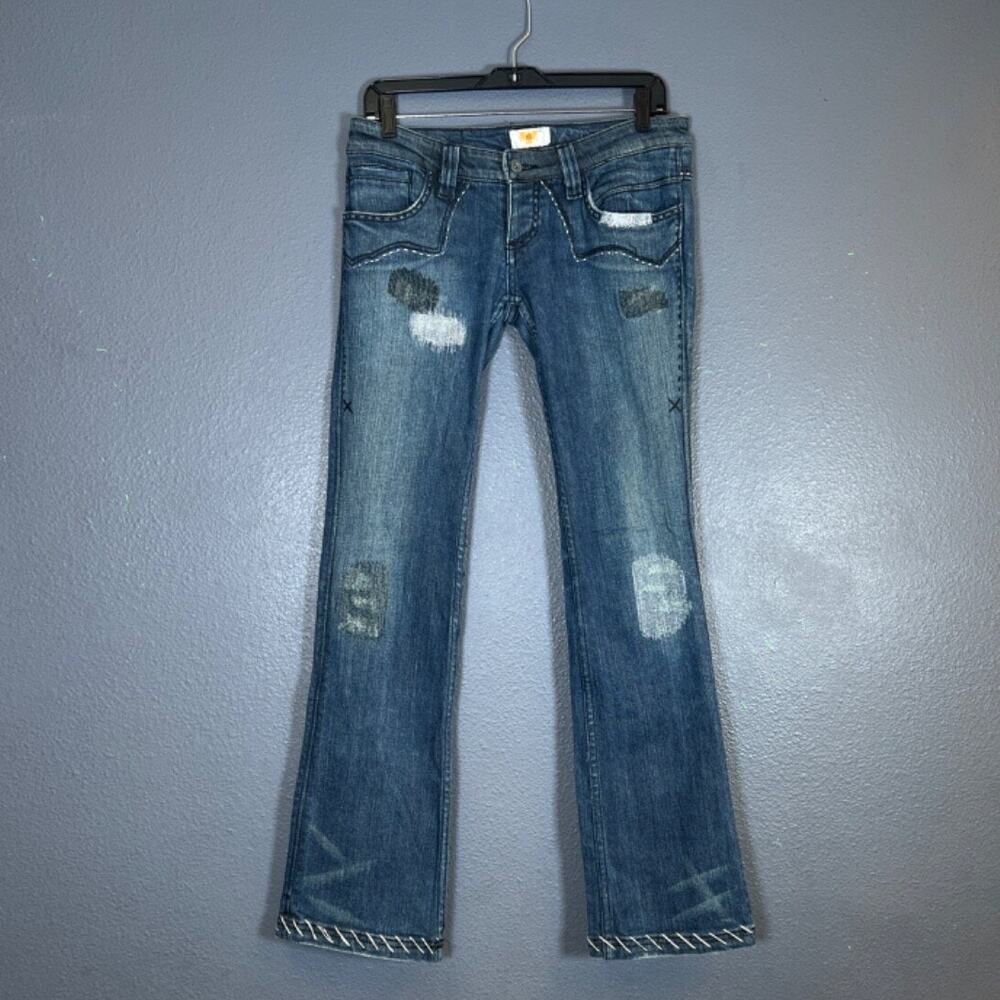 Antic Denim 32 women’s jeans Y2K baggy pants vintage ‘90 distressed blue
